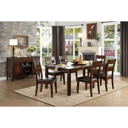 Mantello Wood Dining Room Side Chair, set of 2 in Dark brown