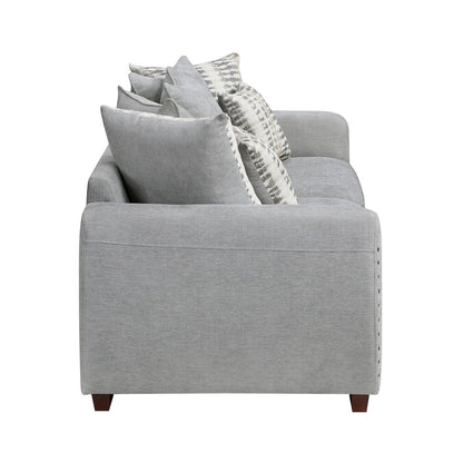 Hume Chenille 2pc Set: Sofa, Loveseat in Gray