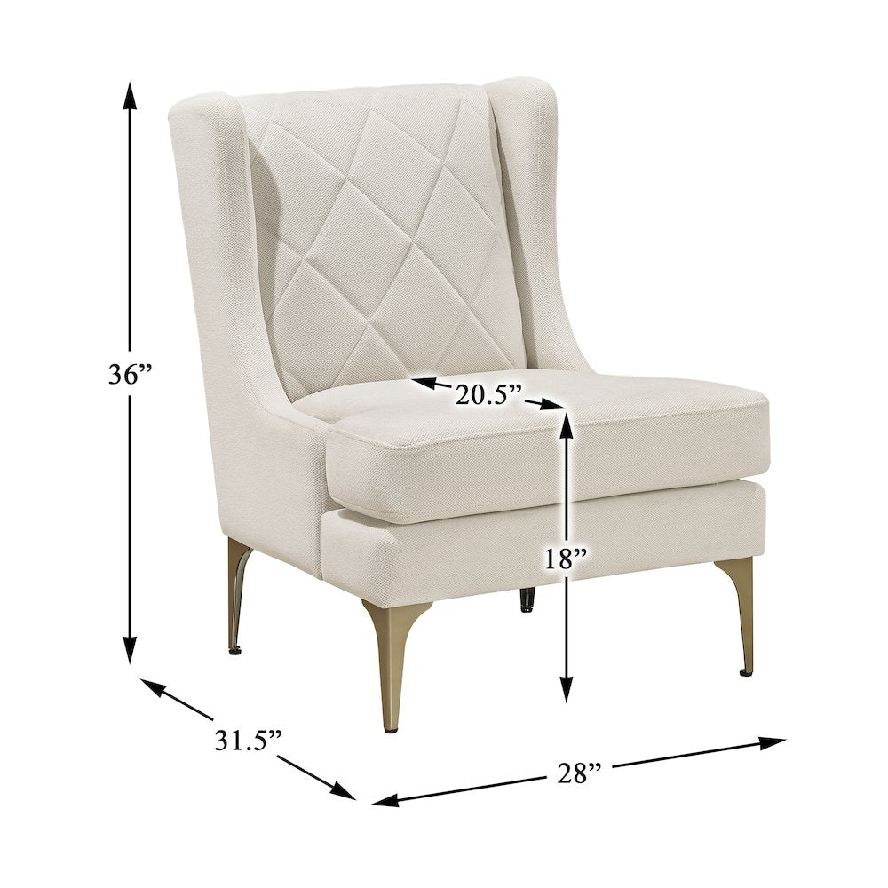 Savoy Chenille Accent Chair in Taupe