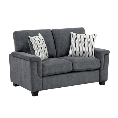 Chelsea Chenille 3pc Set: Sofa, Loveseat, Chair in Dark Gray