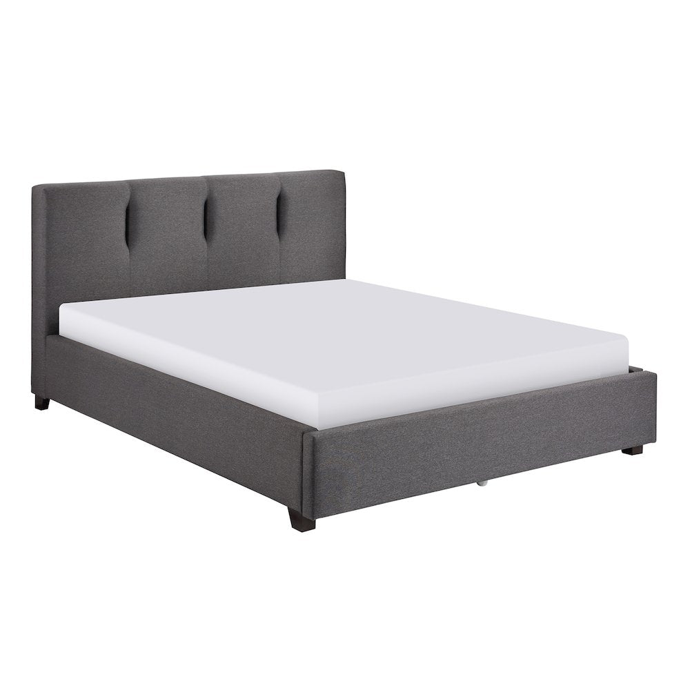 Aitana Textured California King Platform Bed in Graphite
