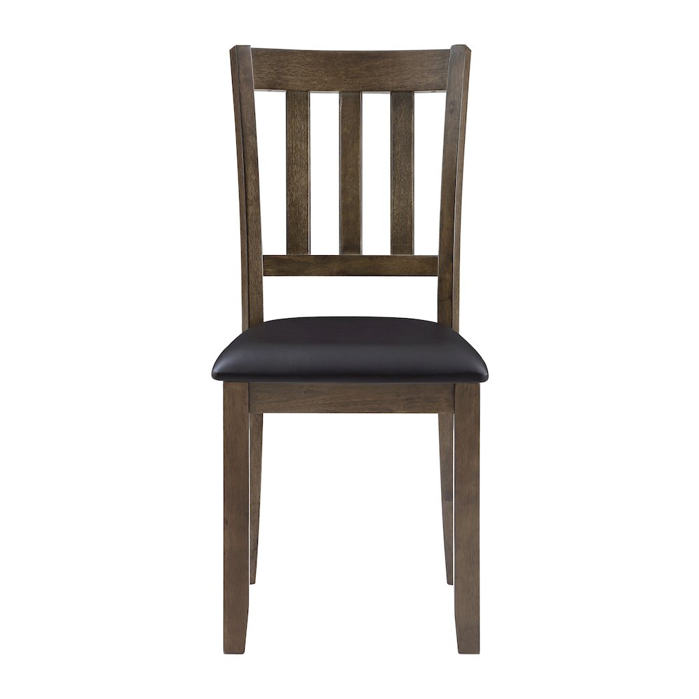 Faust Faux leather Dining Room Table and Chairs (set of 5) in Dark brown