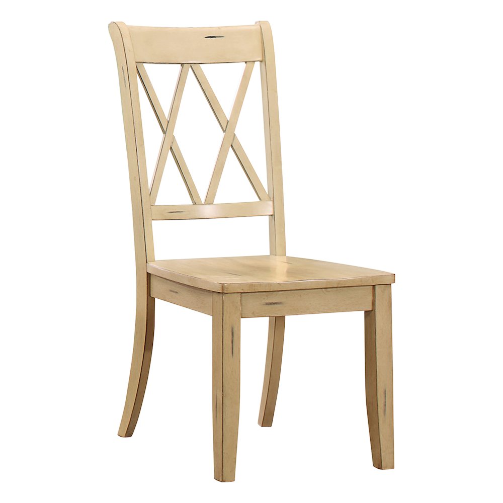 Janina Wood Dining Room Side Chair, set of 2 in Buttermilk
