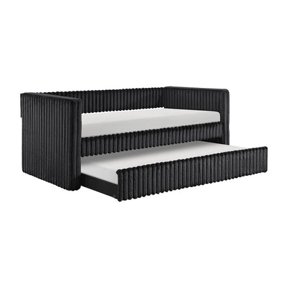 Chapman Corduroy Daybed with Trundle in Black