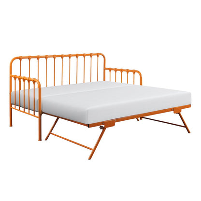 Constance Metal Daybed with Trundle in Orange Finish