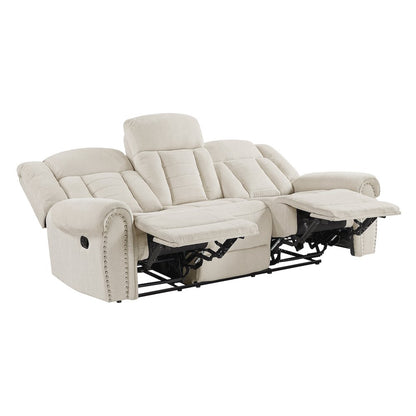 Nutmeg Chenille 2pc Set: Sofa, Loveseat in Beige