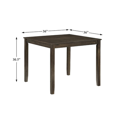 Hazel Faux leather Dining Room Table and Chairs (set of 5) in Dark brown