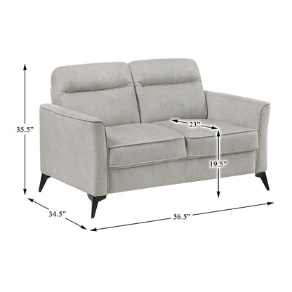 Tellot Microfiber Love Seat in Tan