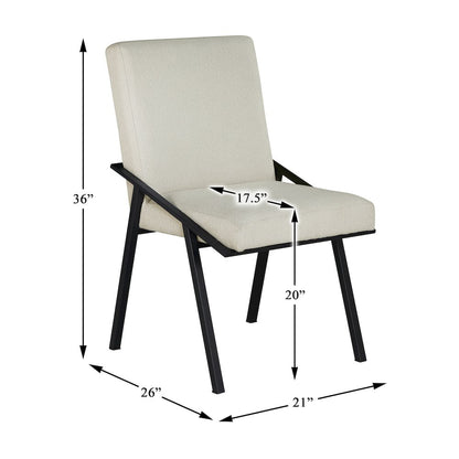 Rochelle Textured Dining Side Chair, Set of 2 in Cream