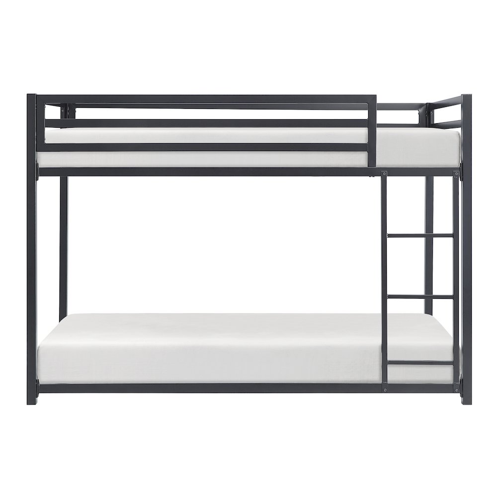Jovie Metal Twin Over Twin Metal Bunk Bed in Black
