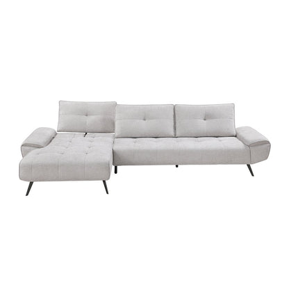 Dominic Chenille 2-Piece Sectional with Left Chaise in Light Gray