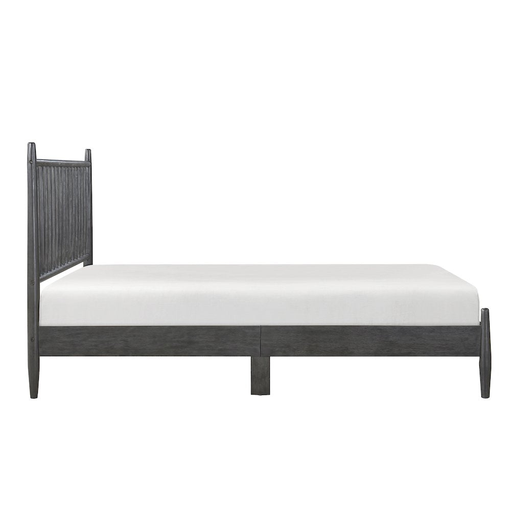 Brickell Rubberwood Queen Platform Bed in Gray