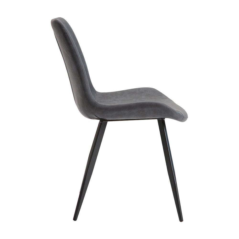 Brixley Faux Leather Dining Side Chair, Set of 2 in Gray