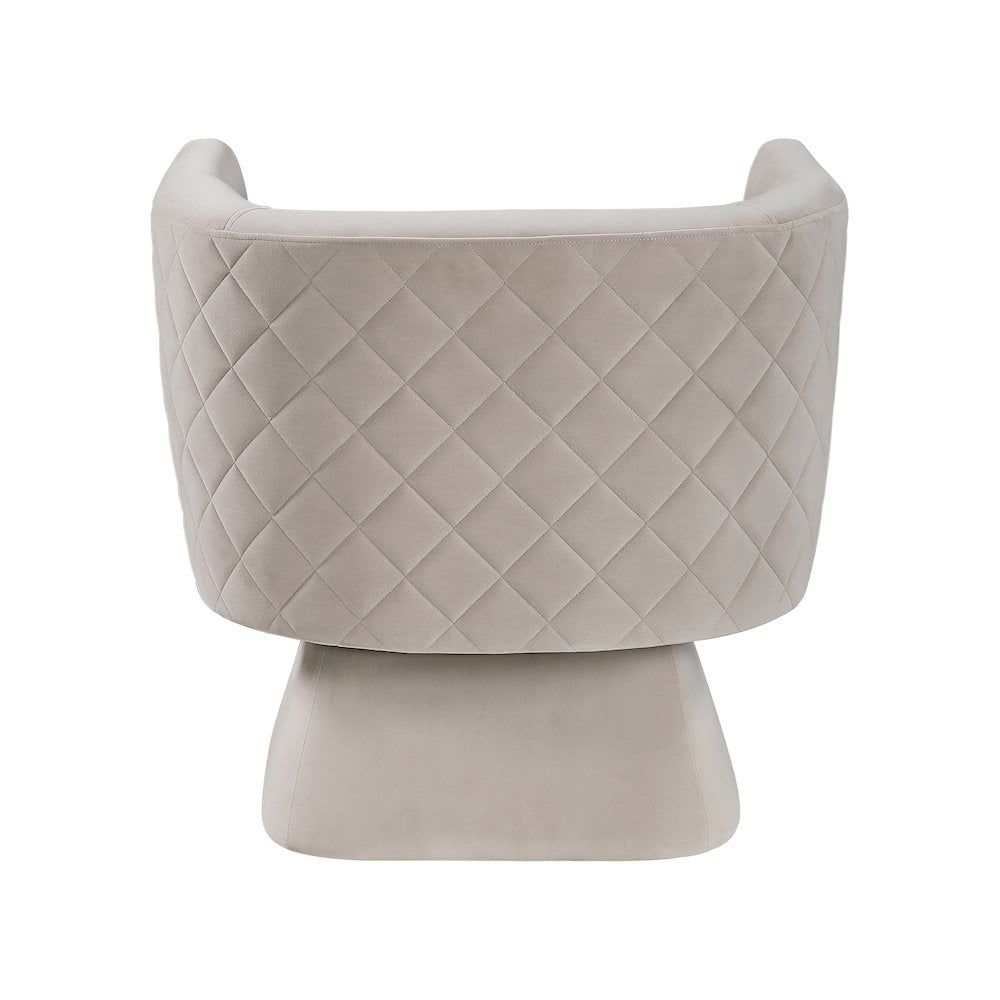 Candace Velvet Swivel Chair in Taupe