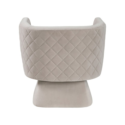 Candace Velvet Swivel Chair in Taupe