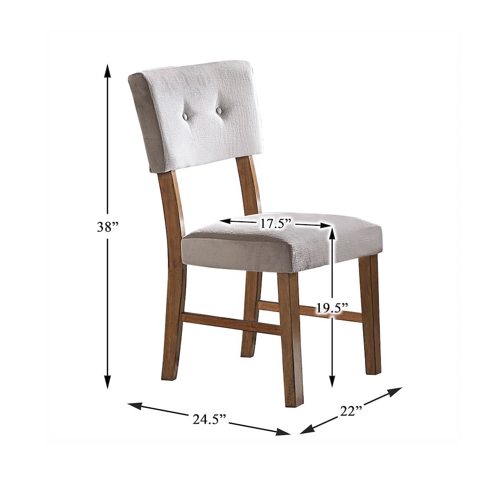 Edam Wood Dining Room Side Chair, set of 2 in Gray