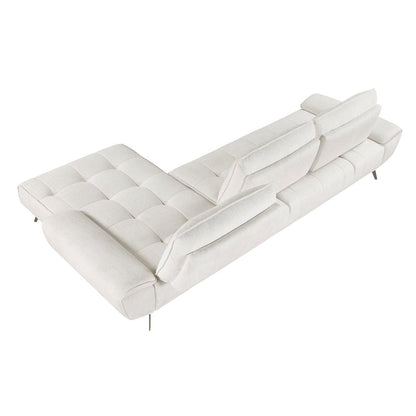 Dominic Chenille 2-Piece Sectional with Right Chaise in Beige