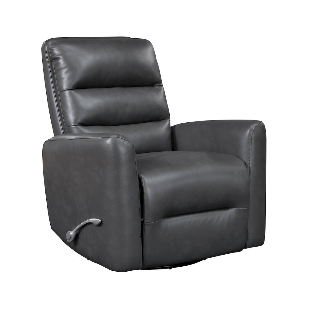Dimitri Faux Leather Swivel Glider Reclining Chair in Gray