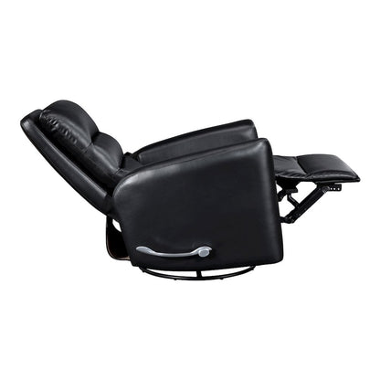 Dimitri Faux Leather Swivel Glider Reclining Chair in Black