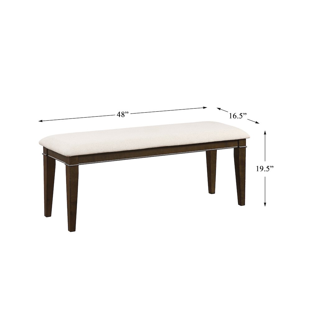 Makah Wood Dining Room Bench in Beige