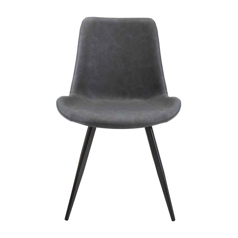 Brixley Faux Leather Dining Side Chair, Set of 2 in Gray