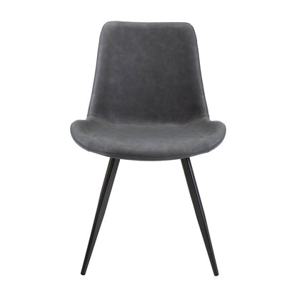 Brixley Faux Leather Dining Side Chair, Set of 2 in Gray