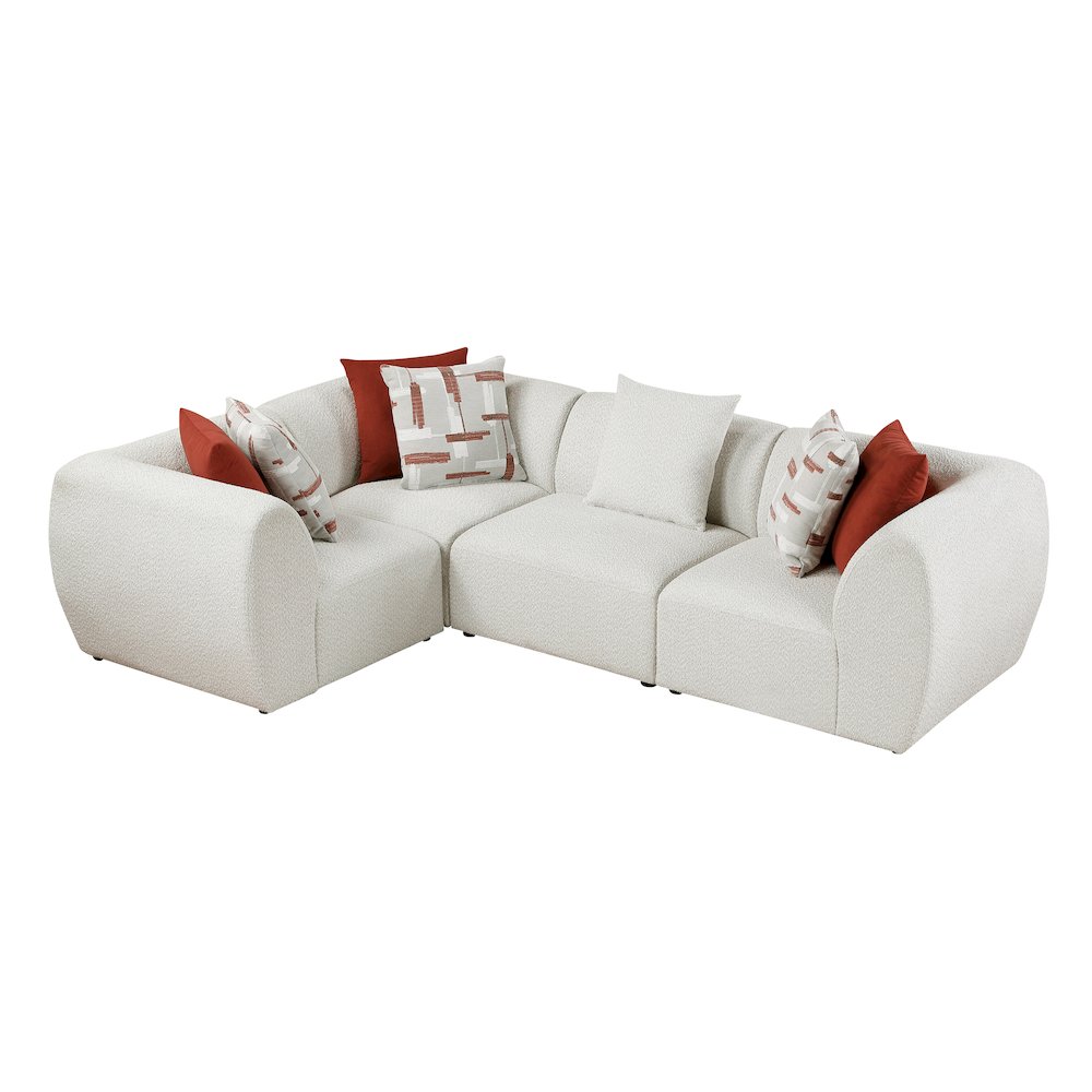 Franz Chenille 4-Piece Modular Sectional in Beige