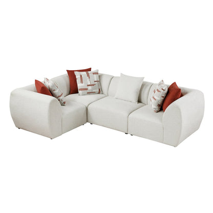 Franz Chenille 4-Piece Modular Sectional in Beige
