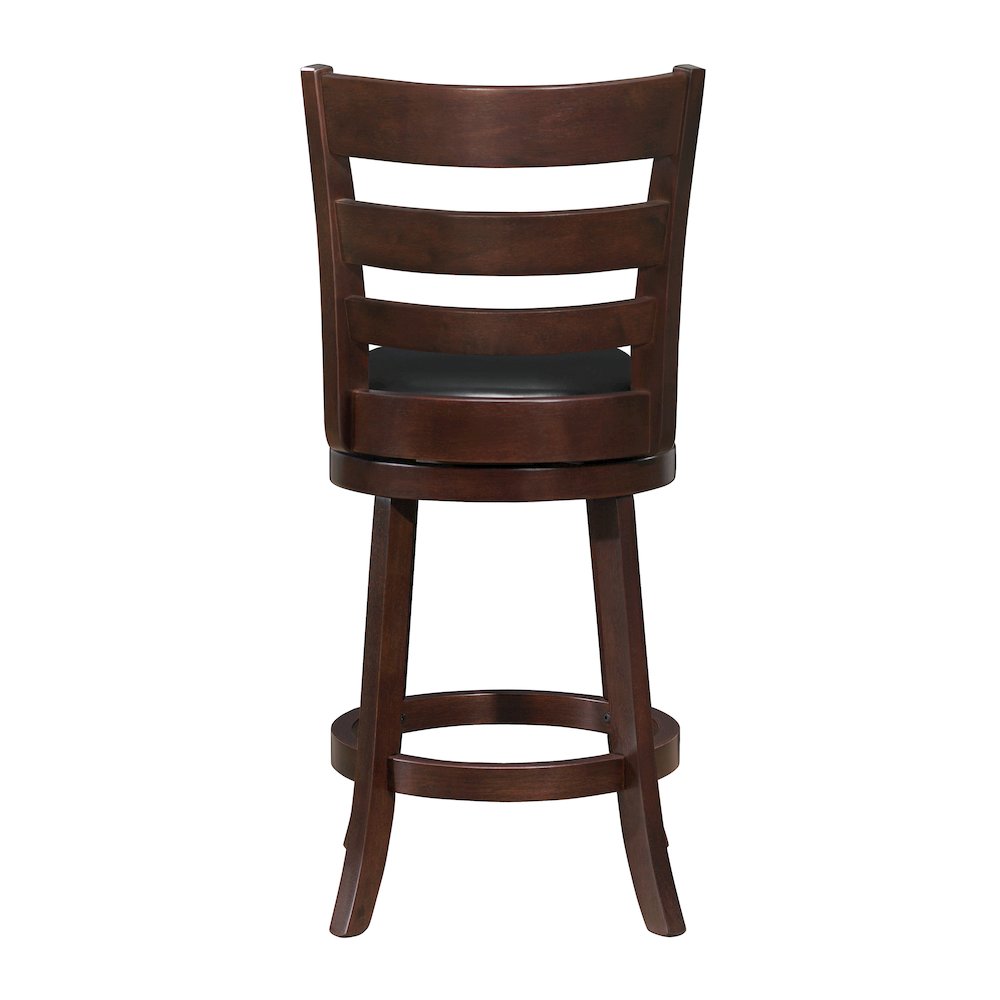 Edmond Solid Wood Swivel Counter Height Chair in Black