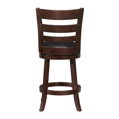 Edmond Solid Wood Swivel Counter Height Chair in Black