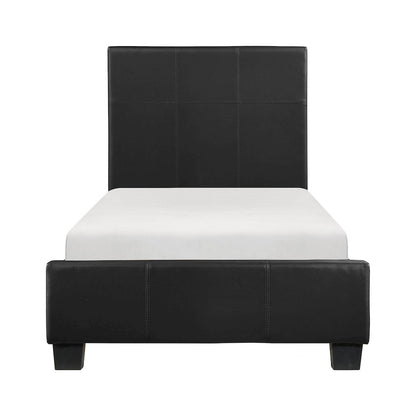 Lorenzi Faux Leather Twin Bed in Black