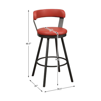 Appert Metal Swivel Pub Height Chair,  set of 2 in Red