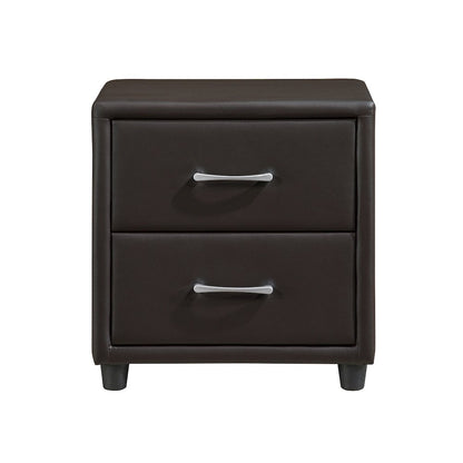 Lorenzi Faux Leather Nightstand in Dark Brown