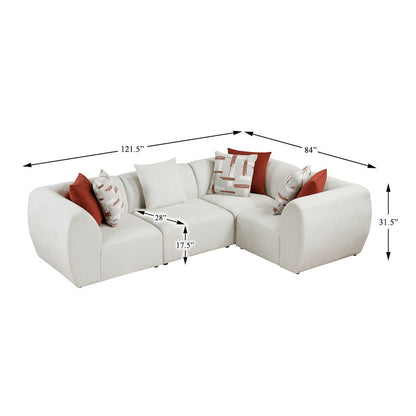 Franz Chenille 4-Piece Modular Sectional in Beige