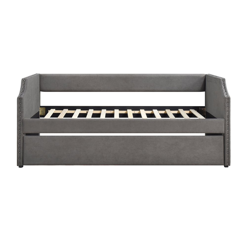 Shiloh Textured Daybed with Trundle in Dark Gray