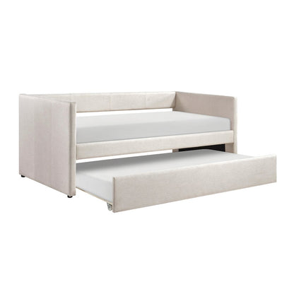 Trudy Textured Daybed with Trundle in Beige
