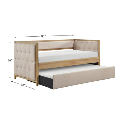 Roseburg Boucle Daybed with Trundle in Beige