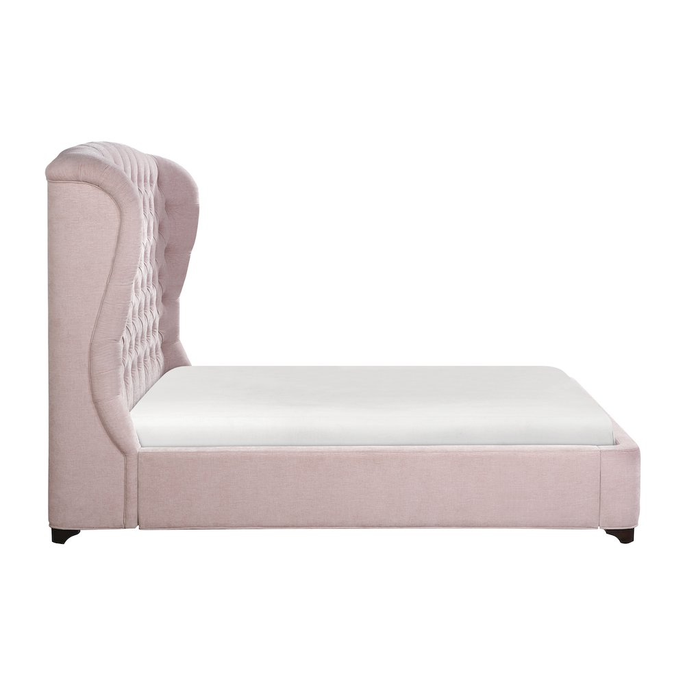 Cameo Chenille California King Upholstery Bed in Pink
