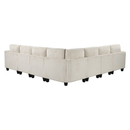 Walterboro Corduroy 7-Piece Sectional with Storage in Beige