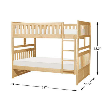 Bartly Pine Full over Full Bunk Bed in Natural Pine