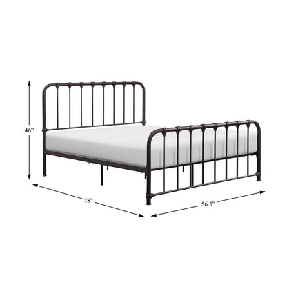 Bethany Metal Full Metal Platform Bed in Dark Bronze