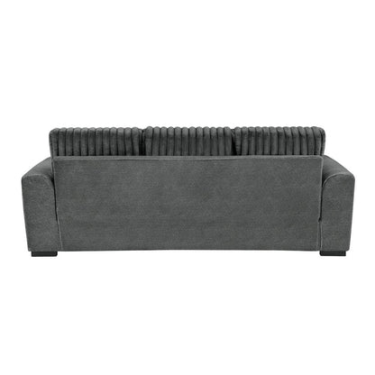 Athena Textured 3pc Set: Sofa, Loveseat, Chair in Dark Gray