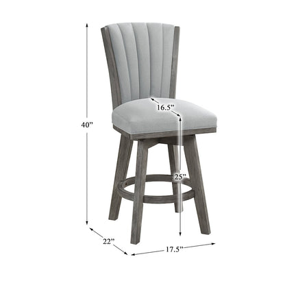 Corvallis Velvet Counter Height Swivel Stool, set of 2 in Gray
