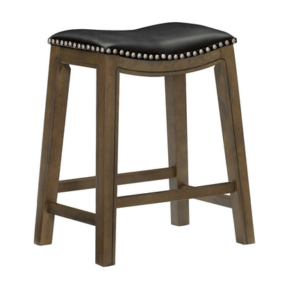 Ordway Solid Wood 24" Height Saddle Stool in Black