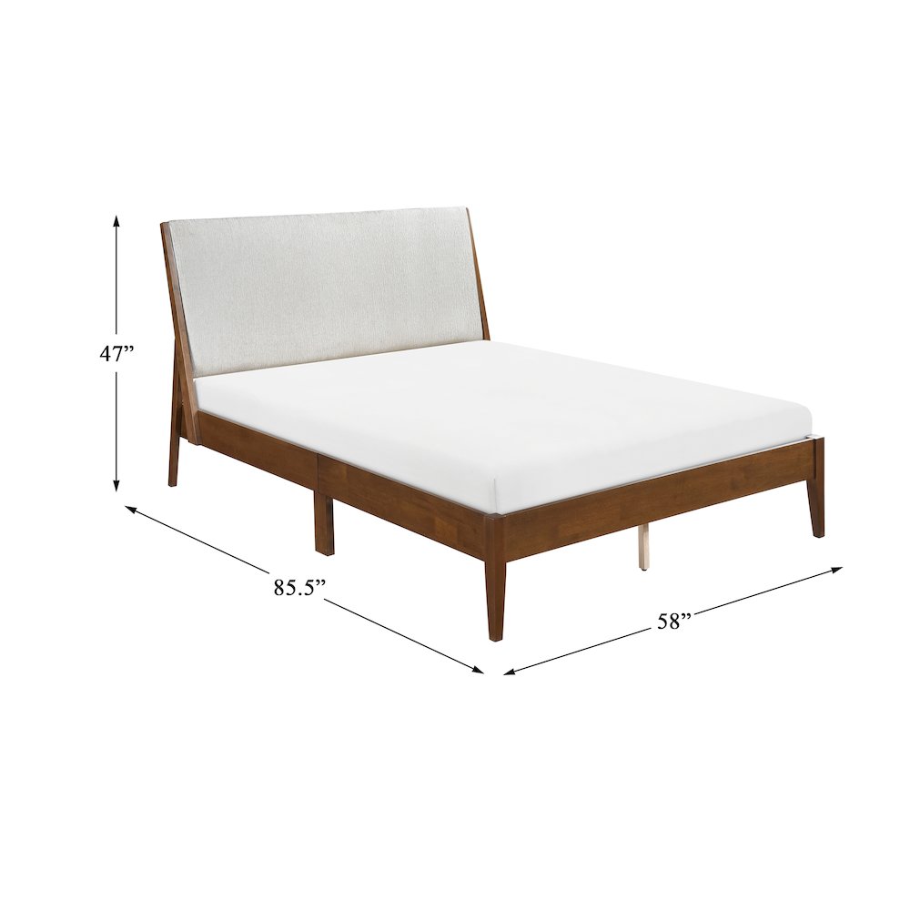 Jasper Chenille Full Platform Bed in Light gray