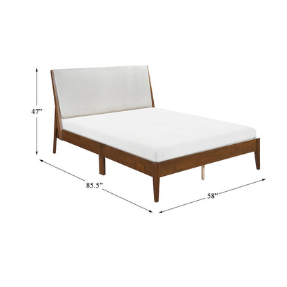 Jasper Chenille Full Platform Bed in Light gray