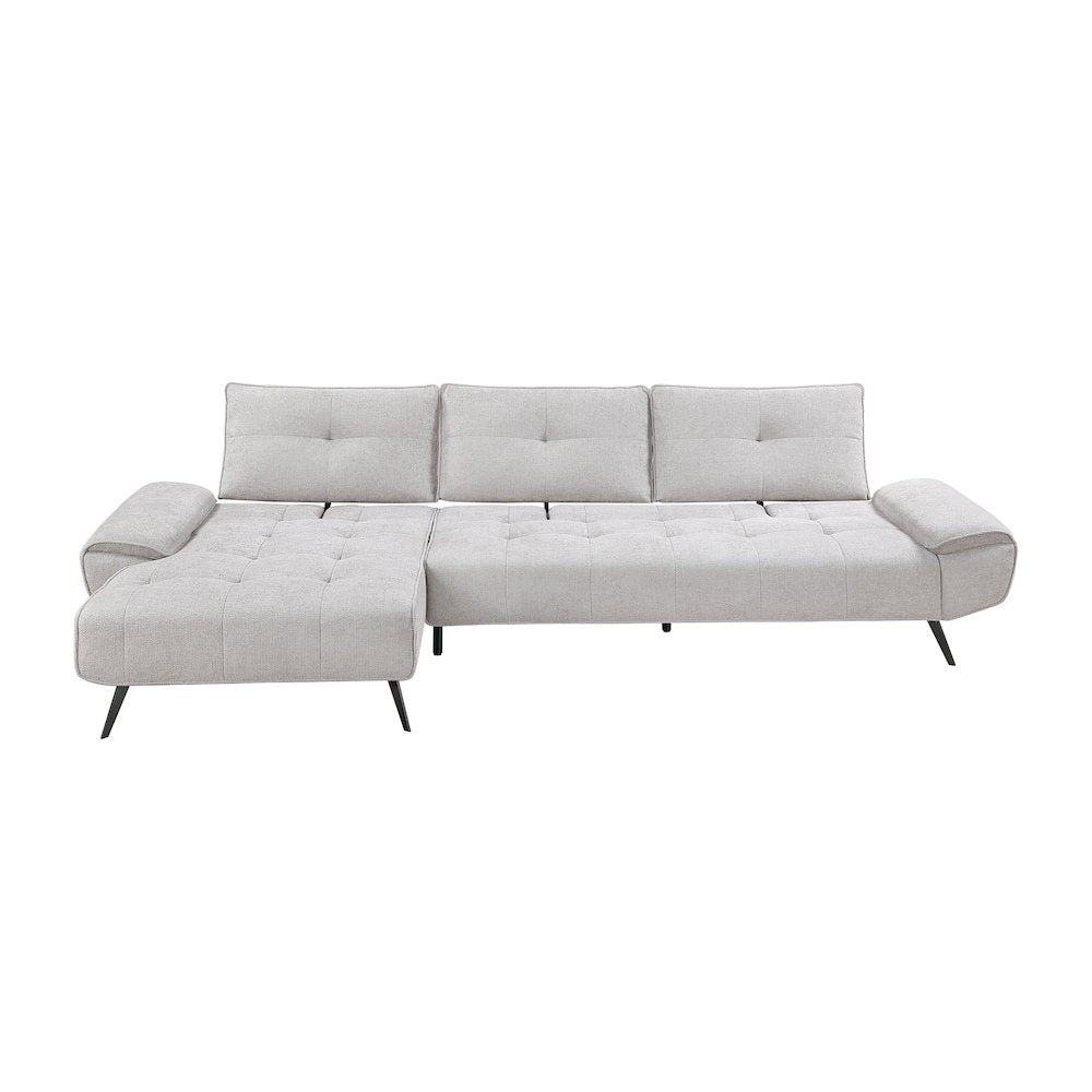 Dominic Chenille 2-Piece Sectional with Left Chaise in Light Gray