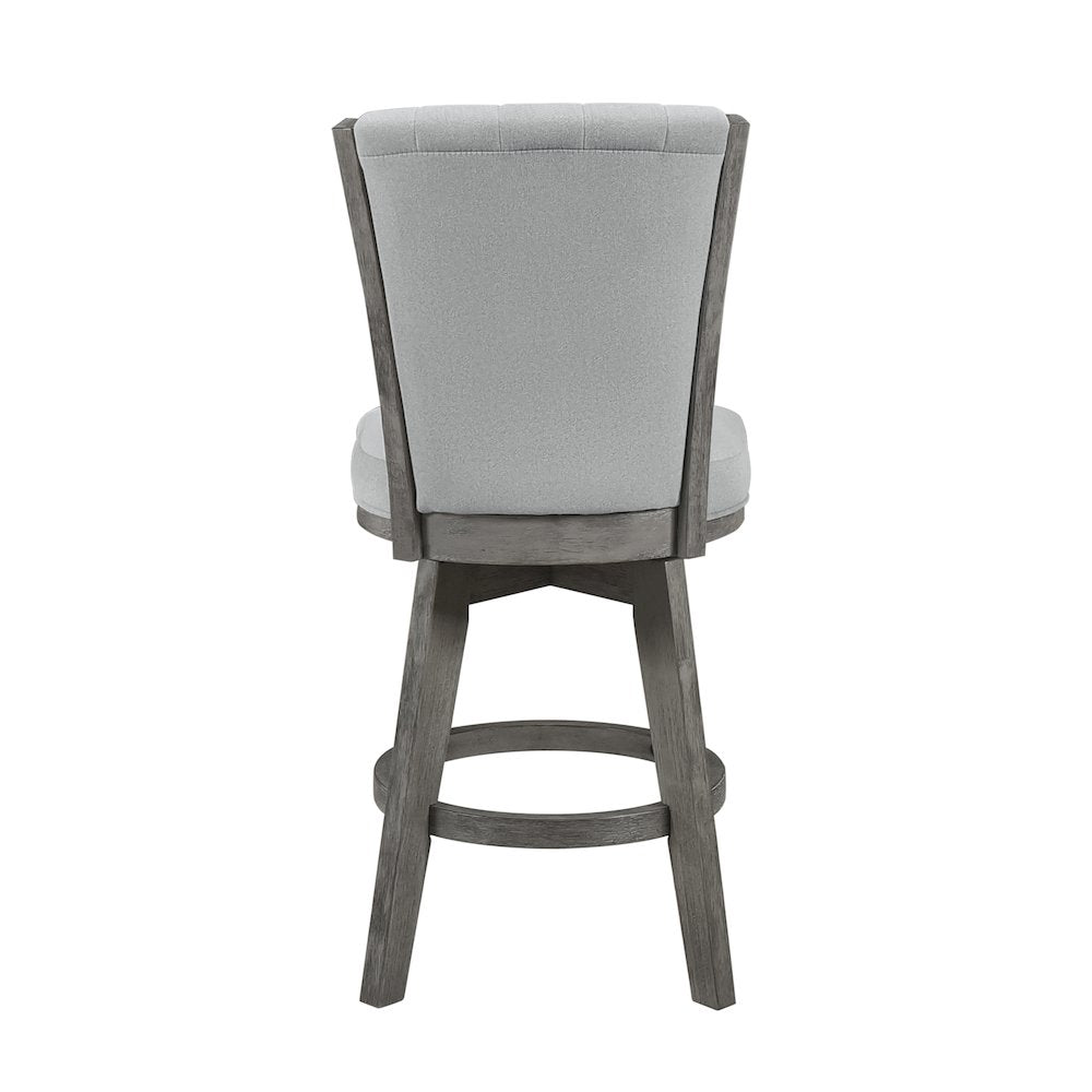 Corvallis Velvet Counter Height Swivel Stool, set of 2 in Gray