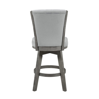 Corvallis Velvet Counter Height Swivel Stool, set of 2 in Gray