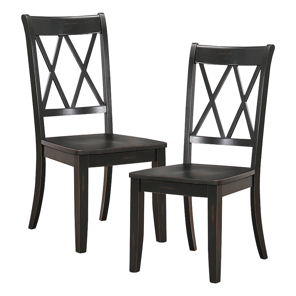 Janina Wood Dining Room Side Chair, set of 2 in Black